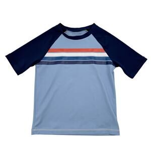 Janie and Jack Rash Guard Blue Stripe Swim Top Boys Size 3 Beach Pool Summer